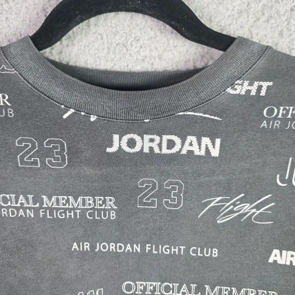 Jordan Flight Club Tee Gray S All Over Print Jumpman Official Member